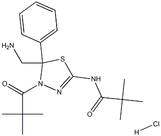 propanamide, N-[5-(aminomethyl)-4-(2,2-dimethyl-1-oxopropyl)-4,5-dihydro-5-phenyl-1,3,4-thiadiazol-2-yl]-2,2-dimethyl-, monohydrochloride