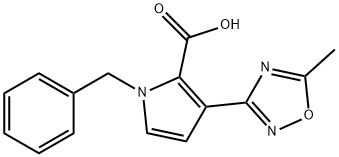 1-Benzyl-3-(5-methyl-1,2,4-oxadiazol-3-yl)-1H-pyrrole-2-carboxylic acid Struktur