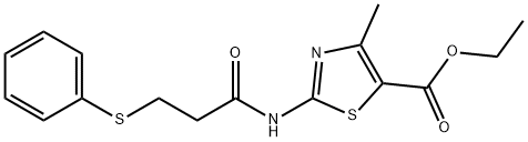 ethyl 4-methyl-2-(3-(phenylthio)propanamido)thiazole-5-carboxylate Struktur