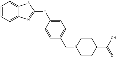 1-(4-(benzo[d]thiazol-2-yloxy)benzyl)piperidine-4-carboxylic acid Struktur