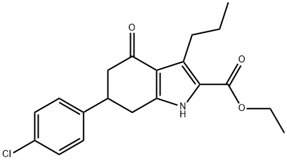 ethyl 6-(4-chlorophenyl)-4-oxo-3-propyl-4,5,6,7-tetrahydro-1H-indole-2-carboxylate Struktur