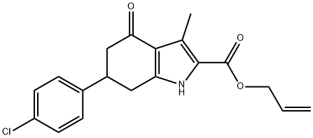 allyl 6-(4-chlorophenyl)-3-methyl-4-oxo-4,5,6,7-tetrahydro-1H-indole-2-carboxylate Struktur