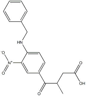 4-(4-(benzylamino)-3-nitrophenyl)-3-methyl-4-oxobutanoic acid Struktur