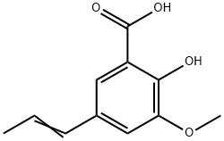 (E)-2-Hydroxy-3-methoxy-5-(prop-1-en-1-yl)benzoic acid Struktur