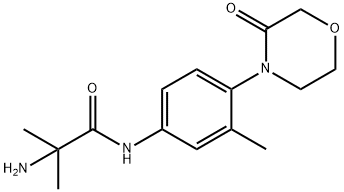 2-Amino-2-methyl-N-(3-methyl-4-(3-oxomorpholino)phenyl)propanamide Struktur