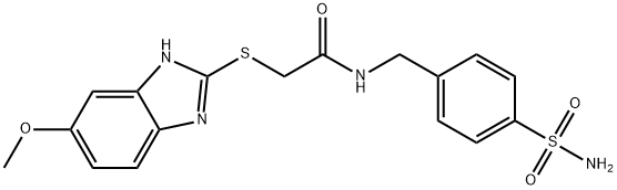 2-[(5-methoxy-1H-benzimidazol-2-yl)sulfanyl]-N-(4-sulfamoylbenzyl)acetamide Struktur