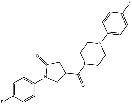 1-(4-fluorophenyl)-4-{[4-(4-fluorophenyl)piperazin-1-yl]carbonyl}pyrrolidin-2-one Struktur