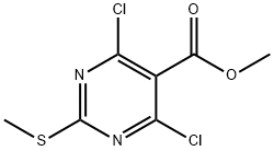 Methyl 4,6-dichloro-2-(methylthio)pyrimidine-5-carboxylate Struktur