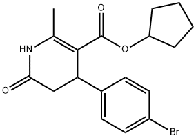 cyclopentyl 4-(4-bromophenyl)-2-methyl-6-oxo-1,4,5,6-tetrahydropyridine-3-carboxylate Struktur