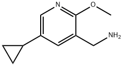 (5-cyclopropyl-2-methoxypyridin-3-yl)methanamine Struktur