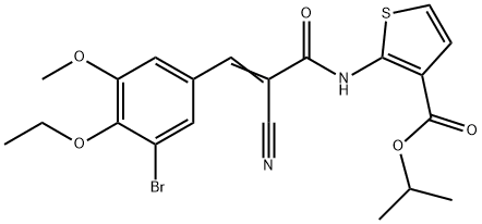 (E)-isopropyl 2-(3-(3-bromo-4-ethoxy-5-methoxyphenyl)-2-cyanoacrylamido)thiophene-3-carboxylate Struktur