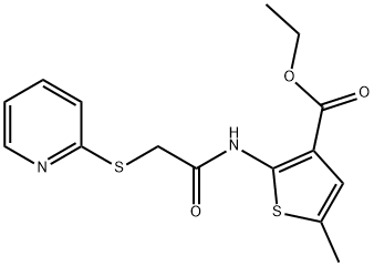 ethyl 5-methyl-2-(2-(pyridin-2-ylthio)acetamido)thiophene-3-carboxylate Struktur