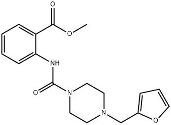 methyl 2-(4-(furan-2-ylmethyl)piperazine-1-carboxamido)benzoate Struktur