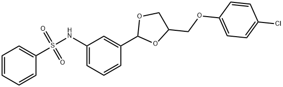 N-(3-{4-[(4-chlorophenoxy)methyl]-1,3-dioxolan-2-yl}phenyl)benzenesulfonamide Struktur