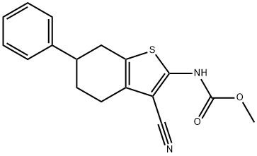 methyl (3-cyano-6-phenyl-4,5,6,7-tetrahydrobenzo[b]thiophen-2-yl)carbamate Struktur