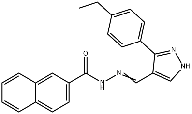 (E)-N'-((3-(4-ethylphenyl)-1H-pyrazol-4-yl)methylene)-2-naphthohydrazide Struktur