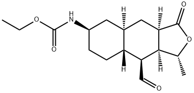 Ethyl ((1R,3aR,4aR,6R,8aR,9S,9aS)-9-formyl-1-methyl-3-oxododecahydronaphtho[2,3-c]furan-6-yl)carbamate Struktur