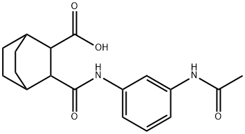 3-((3-acetamidophenyl)carbamoyl)bicyclo[2.2.2]octane-2-carboxylic acid Struktur