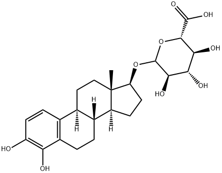 (17beta)-3,4-Dihydroxyestra-1,3,5(10)-trien-3-yl beta-D-glucopyranosiduronic acid Struktur