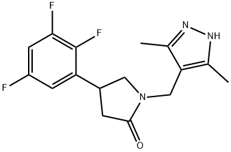 1-((3,5-Dimethyl-1H-pyrazol-4-yl)methyl)-4-(2,3,5-trifluorophenyl)pyrrolidin-2-one Struktur