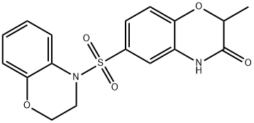 6-(2,3-dihydro-4H-1,4-benzoxazin-4-ylsulfonyl)-2-methyl-2H-1,4-benzoxazin-3(4H)-one Struktur