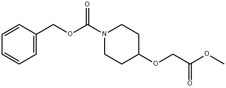 4-Methoxycarbonylmethoxy-piperidine-1-carboxylic acid benzyl ester Struktur