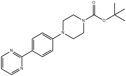 4-(4-pyrimidin-2-yl-phenyl)-piperazine-1-carboxylic acid tert-butyl ester Struktur