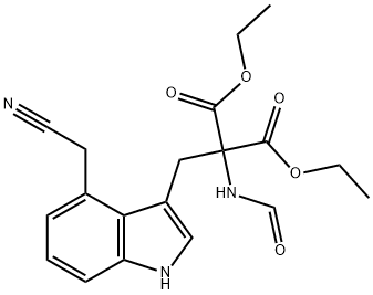 DIETHYL 2-(4-(CYANOMETHYL)-3-INDOLYLMETHYL)-2-FORMAMIDOMALONATE Struktur