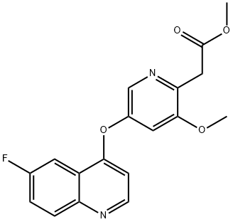 Methyl 2-(5-((6-fluoroquinolin-4-yl)oxy)-3-methoxypyridin-2-yl)acetate Struktur