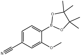 3-methoxy-4-(4,4,5,5-tetramethyl-1,3,2-dioxaborolan-2-yl)benzonitrile Struktur