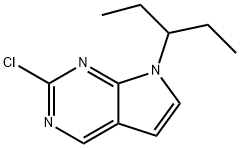 2-Chloro-7-(pentan-3-yl)-7H-pyrrolo[2,3-d]pyrimidine Struktur