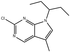 2-Chloro-5-methyl-7-(pentan-3-yl)-7H-pyrrolo[2,3-d]pyrimidine Struktur