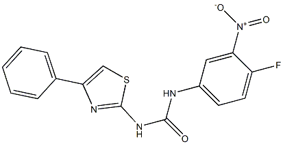 1-(4-FLUORO-3-NITROPHENYL)-3-(4-PHENYL-2-THIAZOLYL)UREA Struktur