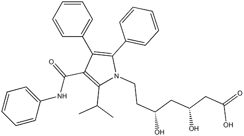 (3R,5R)-3,5-dihydroxy-7-(2-isopropyl-4,5-diphenyl-3-(phenylcarbamoyl)-1H-pyrrol-1-yl)heptanoic acid Struktur