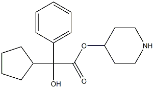 piperidin-4-yl 2-cyclopentyl-2-hydroxy-2-phenylacetate Struktur