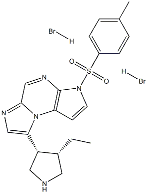 8-(cis-4-ethylpyrrolidin-3-yl)-3-tosyl-3H-imidazo[1,2-a]pyrrolo[2,3-e]pyrazine dihydrobromide Struktur