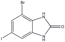 4-Bromo-6-iodo-1,3-dihydro-benzoimidazol-2-one Struktur