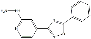 3-(2-hydrazinylpyridin-4-yl)-5-phenyl-1,2,4-oxadiazole Struktur