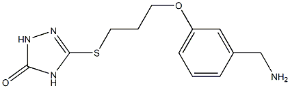 3-(3-(3-(aminomethyl)phenoxy)propylthio)-1H-1,2,4-triazol-5(4H)-one Struktur