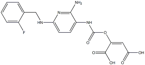 ethyl (2-amino-6-((2-fluorobenzyl)amino)pyridin-3-yl)carbamate maleate Struktur