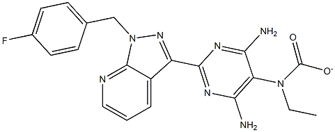 methyl(4,6-diamino-2-(1-(4-fluorobenzyl)-1H-pyrazolo[3,4-b] pyridine-3-yl)pyrimidin-5-yl)(methyl)carbamate Struktur