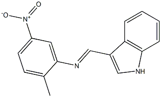 N-(1H-indol-3-ylmethylene)-2-methyl-5-nitroaniline Struktur