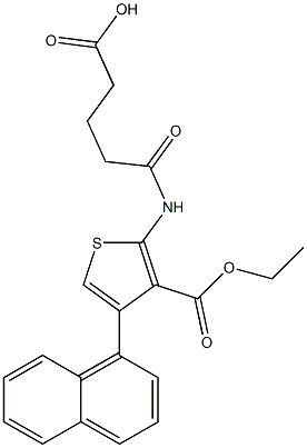 5-((3-(ethoxycarbonyl)-4-(naphthalen-1-yl)thiophen-2-yl)amino)-5-oxopentanoic acid Struktur