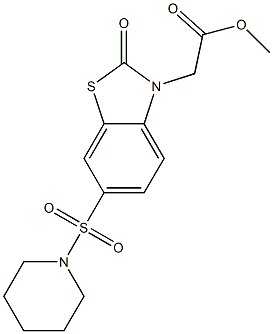 methyl 2-(2-oxo-6-(piperidin-1-ylsulfonyl)benzo[d]thiazol-3(2H)-yl)acetate Struktur