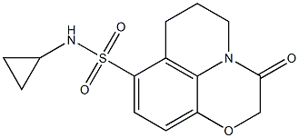 N-cyclopropyl-3-oxo-3,5,6,7-tetrahydro-2H-[1,4]oxazino[2,3,4-ij]quinoline-8-sulfonamide Struktur