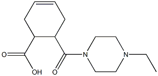 6-(4-ethylpiperazine-1-carbonyl)cyclohex-3-enecarboxylic acid Struktur