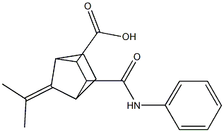 3-(phenylcarbamoyl)-7-(propan-2-ylidene)bicyclo[2.2.1]heptane-2-carboxylic acid Struktur