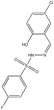 (Z)-N'-(5-chloro-2-hydroxybenzylidene)-4-fluorobenzenesulfonohydrazide Struktur