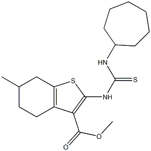 methyl 2-(3-cycloheptylthioureido)-6-methyl-4,5,6,7-tetrahydrobenzo[b]thiophene-3-carboxylate Struktur