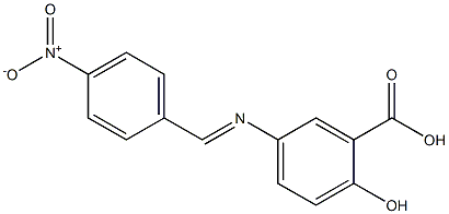 (E)-2-hydroxy-5-((4-nitrobenzylidene)amino)benzoic acid Struktur